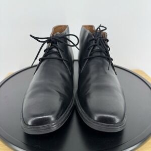 Clarks Collection Mens Size 9 M Morris Peak Chukka Boots Black Leather EUC